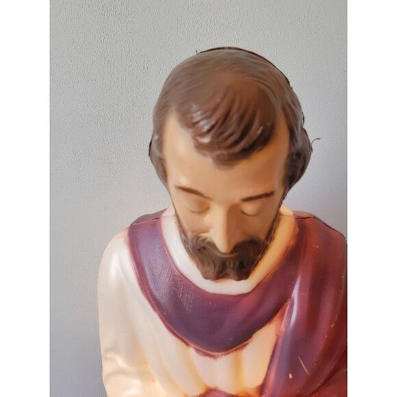 Vintage nativity scene Joseph father Jesus blow mold lawn Decor Xmas - Picture 3 of 15